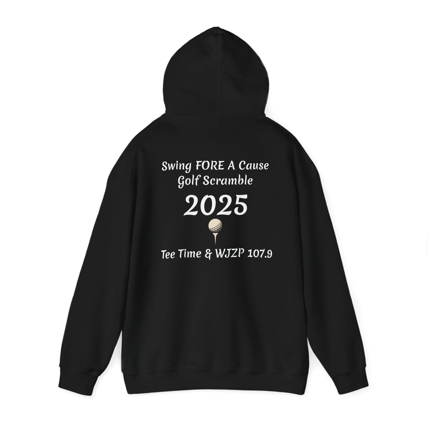Swing FORE A Cause Golf Scramble Unisex Hooded Sweatshirt – Perfect for Music Lovers and Golf Scramble Events