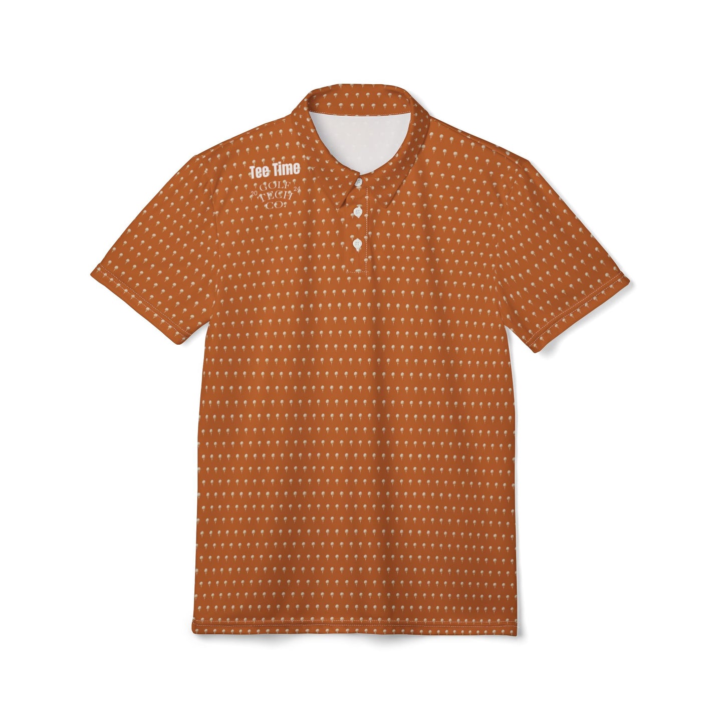 Tee Time Vintage Dotted Pattern Casual Golf Polo