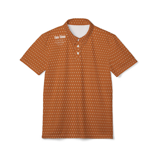 Tee Time Vintage Dotted Pattern Casual Golf Polo