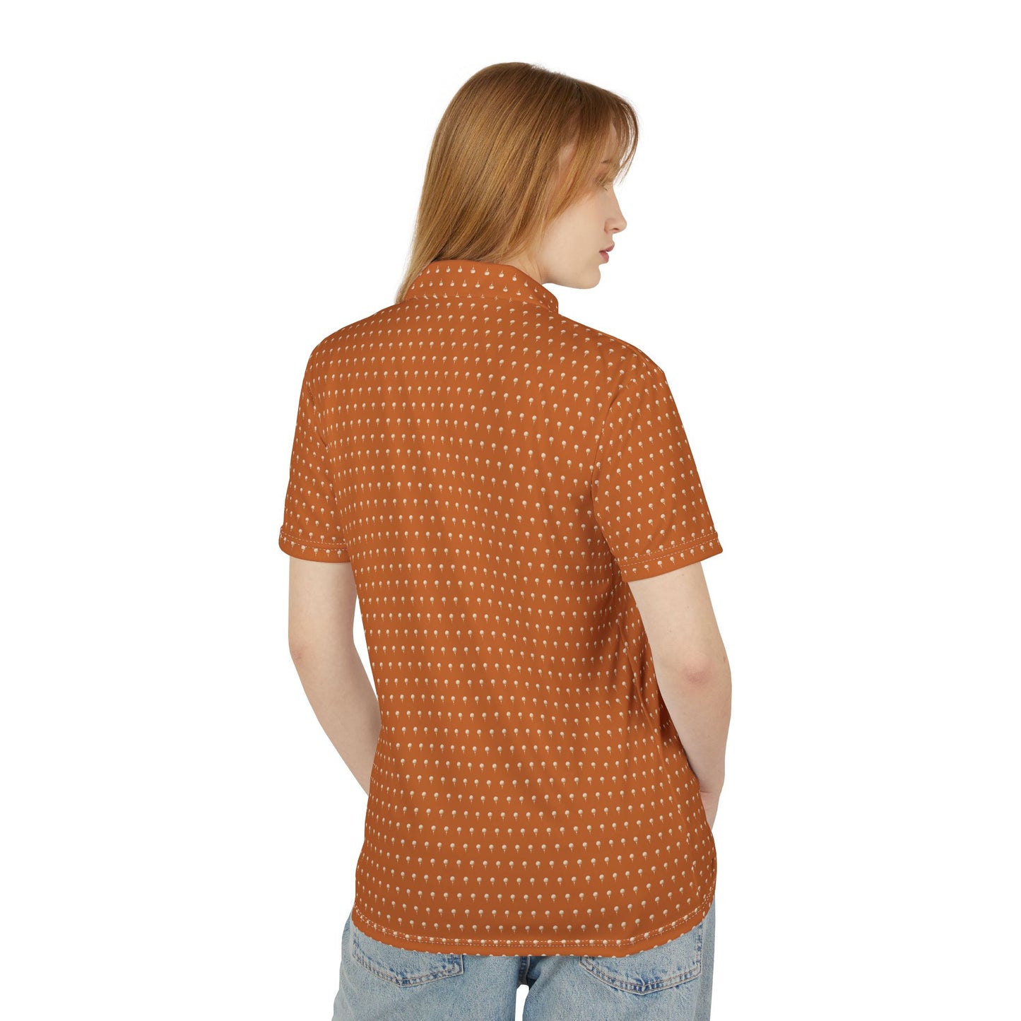Tee Time Vintage Dotted Pattern Casual Golf Polo