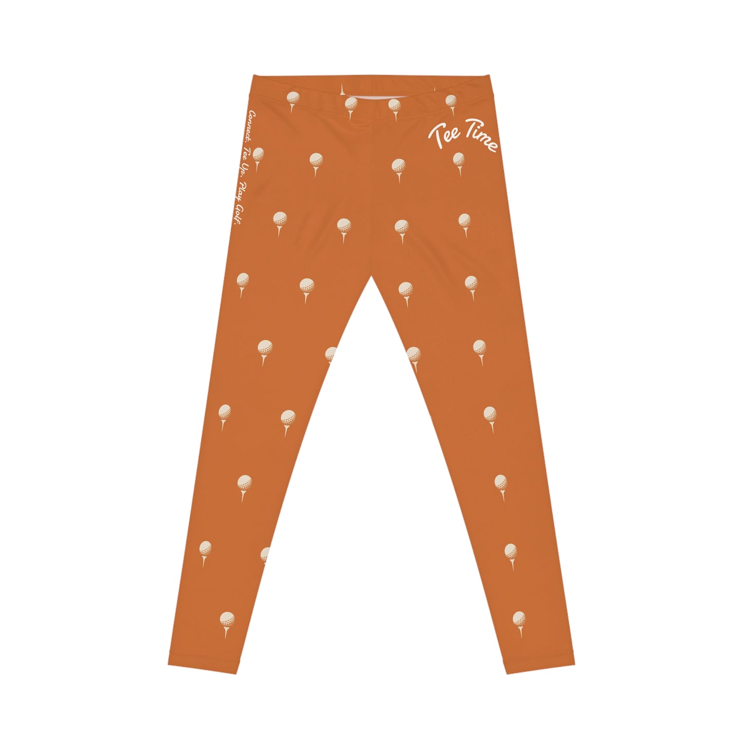 Tee Time Golf Ball Pattern Leggings — Women's Golf-Inspired Casual Leggings