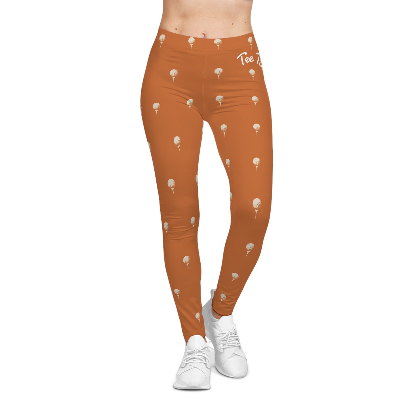 Tee Time Golf Ball Pattern Leggings — Women's Golf-Inspired Casual Leggings