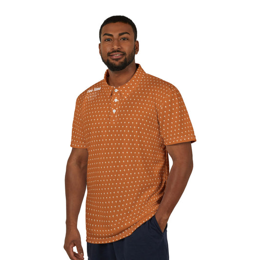 Tee Time Vintage Dotted Pattern Casual Golf Polo
