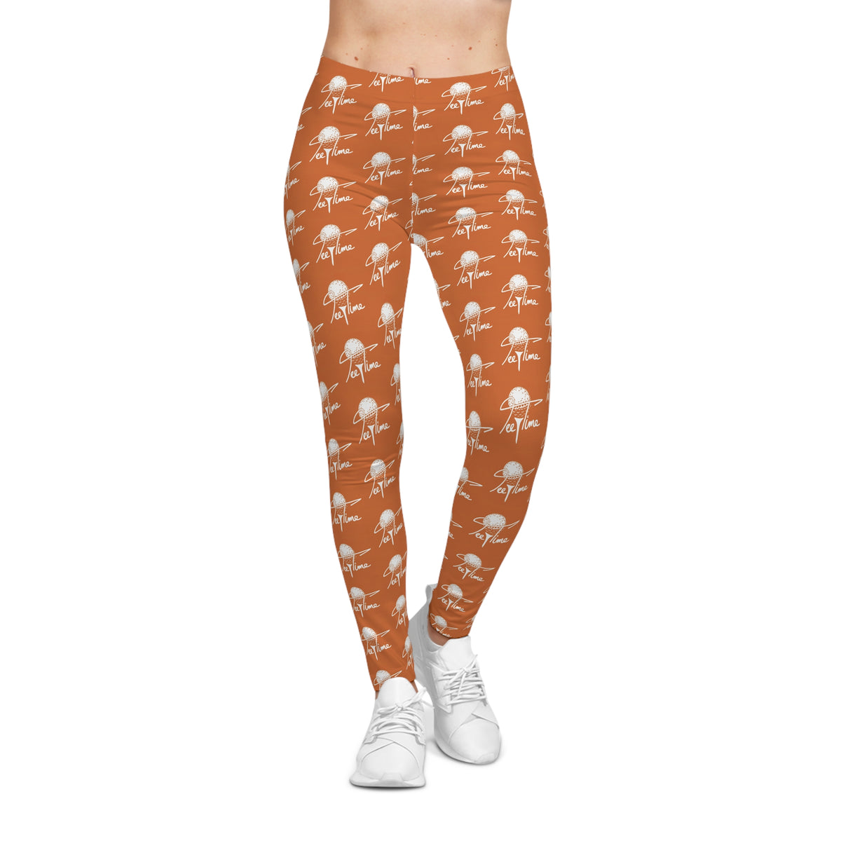 Tee Time Golf Ball Pattern Leggings — Women's Golf-Inspired Casual Leggings