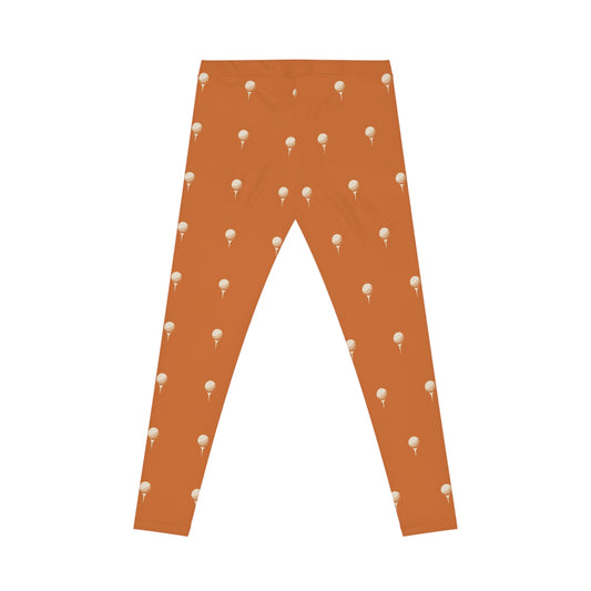Tee Time Golf Ball Pattern Leggings — Women's Golf-Inspired Casual Leggings